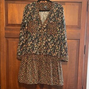 Anthropologie Maeve Black Floral Dress